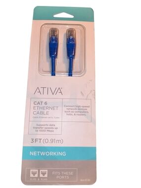 Ativa Blue Cat6 Ethernet Cable Pack
